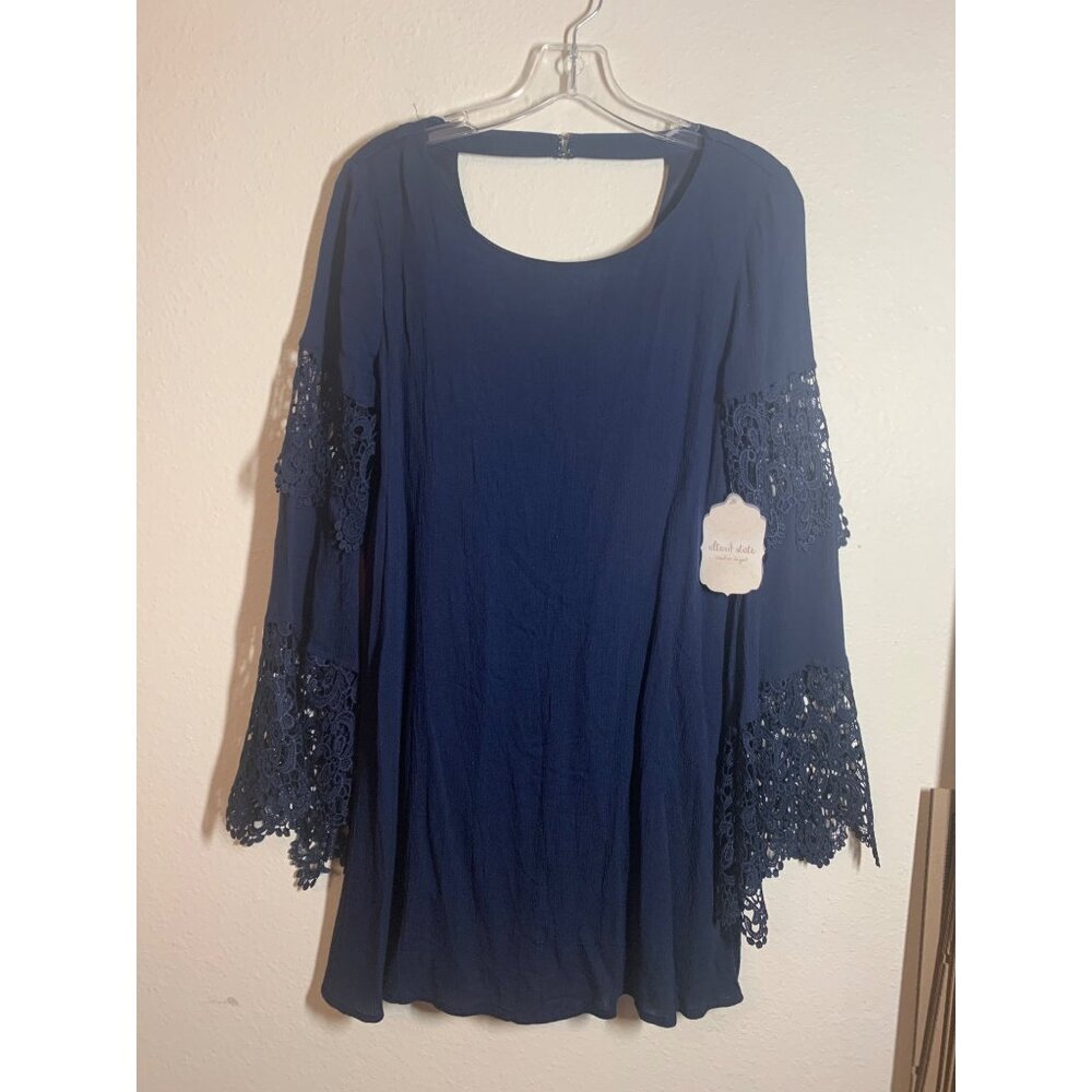 NWT Altar'd State Dress Boho Lace Cottage Castle Size Small Blue Y2K Retro